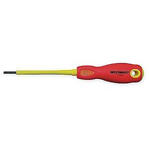 Westward Steel Insulated Screwdriver with 3" Shank and 3/32" Cabinet Tip