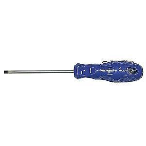 Westward Steel Screwdriver with 3" Shank and 1/8" Keystone Slotted Tip