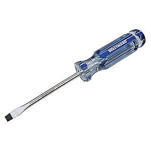 Westward Steel Screwdriver with 12" Shank and 3/8" Keystone Slotted Tip