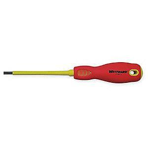 Westward Steel Insulated Screwdriver with 4" Shank and 5/32" Cabinet Tip