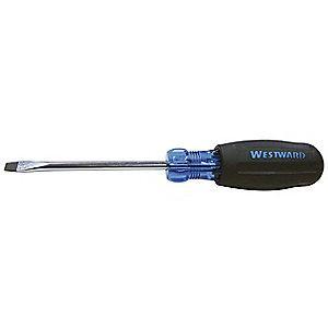 Westward Steel Screwdriver with 4" Shank and 1/4" Keystone Slotted Tip