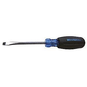 Westward Steel Screwdriver with 8" Shank and 3/8" Keystone Slotted Tip