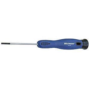 Westward Alloy Tool Steel Precision Screwdriver with 2-1/2" Slotted Tip