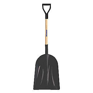 Westward Scoop Shovel,30 in. L Handle,HDPE,Black