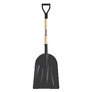 Westward Scoop Shovel,30 in. L Handle,HDPE,Black