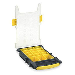 Westward Compartment Box, Black/Yellow, 2-7/16"H x 8-3/8"L x 13-3/8"W, 1EA