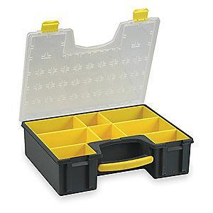 Westward Compartment Box, Black/Yellow, 4-1/2"H x 13-5/32"L x 16-1/2"W, 1EA