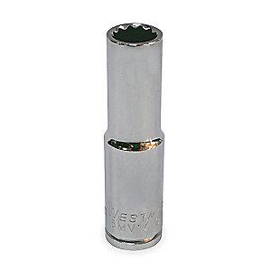 Westward 21mm Steel Socket with 3/8" Drive Size and Chrome Finish