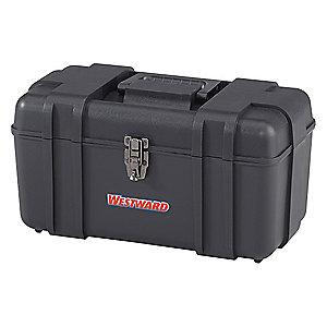 Westward Plastic Portable Tool Box, 9"H x 17"W x 9-13/32"D, 1415 cu. in., Black