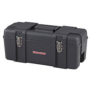 Westward Plastic Portable Tool Box, 10-5/16"H x 23-1/2"W x 10-13/16"D, 2415 cu. in., Black
