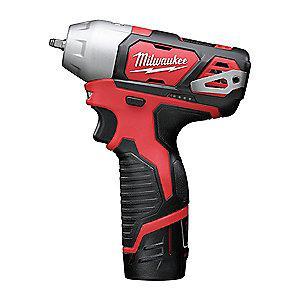 Milwaukee Tool 1/4" Cordless Impact Wrench Kit, 12.0V, 450 in.-lb. Max. Torque