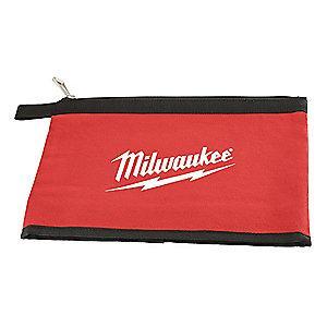 Milwaukee Tool 1-Pocket Cotton Canvas General Purpose Tool Bag, 8"H x 12-1/2"W x 1/4"D, Red
