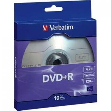 Verbatim 10-pack DVD+R 16X 4.7GB Bulk Retail Box
