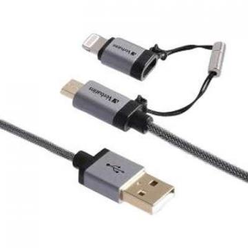 Verbatim 47" Micro USB CB Wlightn ADP BK