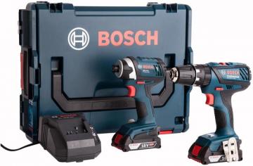 Bosch 18V Combi Drill Impact Driver Twin Pack with 2 x 2.0ah Batteries