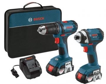 Bosch 18 V 2-Tool Combo Kit with 1/2" Compact Drill/Driver and 1/4" Hex Impact Driver