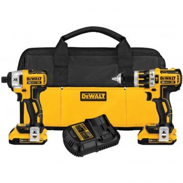 DeWalt 20V MAX XR Lithium-Ion Brushless Compact Hammer Drill and Impact Driver Combo Kit