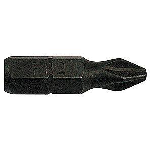 Westward 1" Impact Screwdriver Bit with 1/4" Drive Size and Black Oxide Finish
