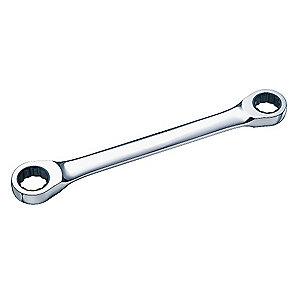 Westward 9/16 x 5/8" Ratcheting Box Wrench, Double Box End, SAE, Number of Points: 12