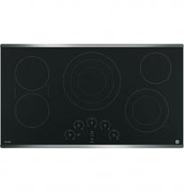 GE 36" Smoothtop Electric Cooktop in Stainless Steel with 5 Elements Including 6"/9"/12" Tri-Ring