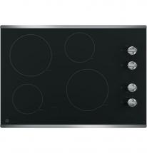 GE 30" Smoothtop Electric Cooktop in Stainless Steel with 4 Elements including Power Boil