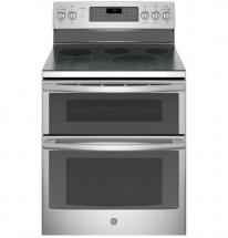 GE 6.6 cu. ft. Free-Standing Double Oven Convection Electric Range in Stainless Steel
