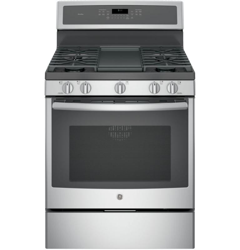 GE 5.6 cu. ft. 30-inch Free-Standing Convection Gas Range with Steam Clean in Stainless Steel