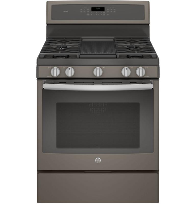 GE 5.6 cu. ft. 30-inch Free-Standing Convection Gas Range Steam Clean in Slate