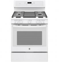 GE 5.6 cu. ft. 30-inch Free-Standing Convection Gas Range with Steam Clean in White