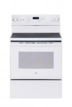 GE 30" 5.0 cu. ft. Electric Range with Self Cleaning/Steam Clean True Convection Oven in White