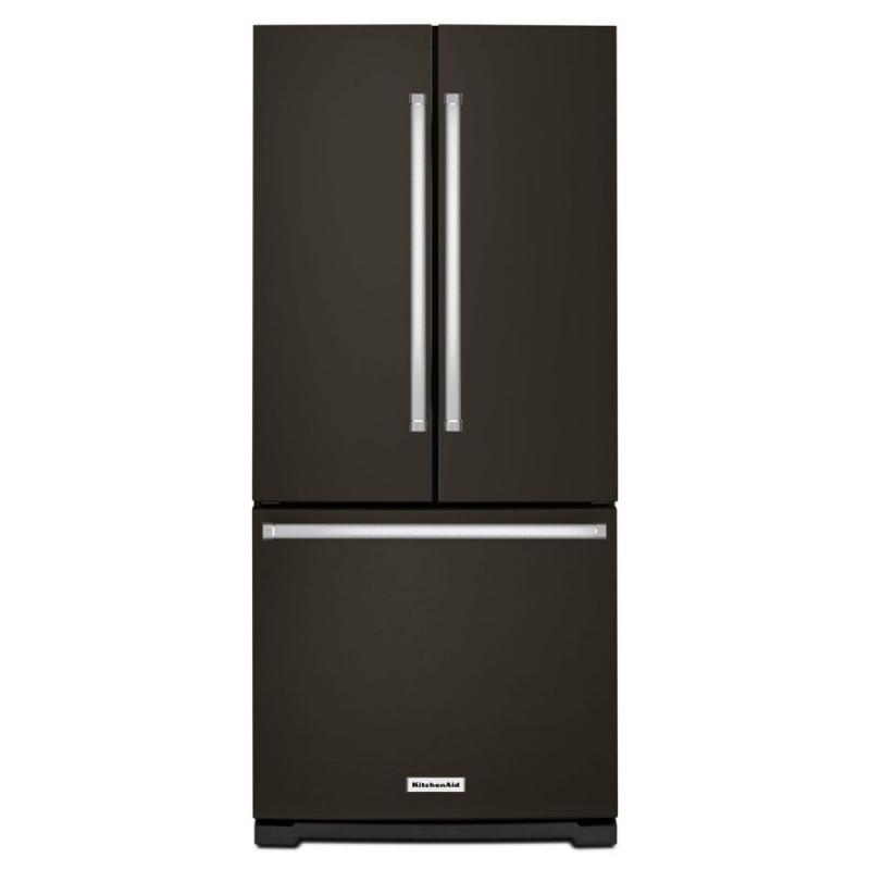 KitchenAid Black Stainless, 20 cu. ft. 30" Width French Door Refrigerator With Interior Dispense