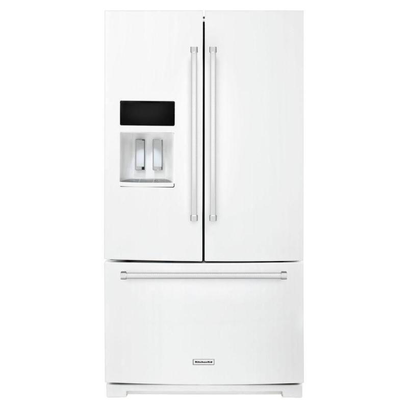 KitchenAid 26.8 cu. ft. Standard-Depth French Door Refrigerator with Exterior Ice and Water in White