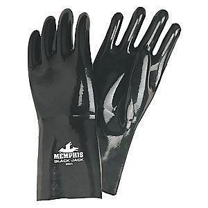 MCR Safety 70.00 mil Neoprene Chemical Resistant Gloves, Brushed Interlock Lining, Black, Size L