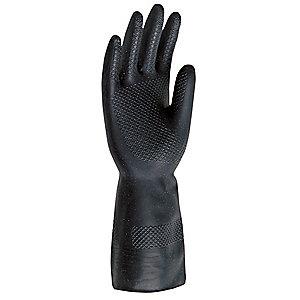 MCR Safety 30.00 mil Neoprene Chemical Resistant Gloves, Flock Lining, Black, Size L