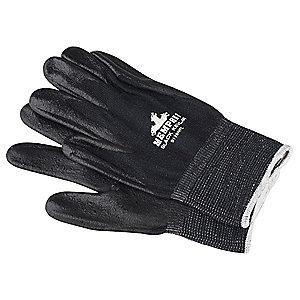 MCR Safety Nitrile Cut Resistant Gloves, ANSI/ISEA Cut Level A4 Lining, Black, L, PR 1