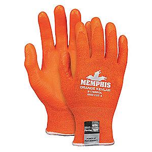 MCR Safety Nitrile Cut Resistant Gloves, ANSI/ISEA Cut Level A4 Lining, Orange, L, PR 1