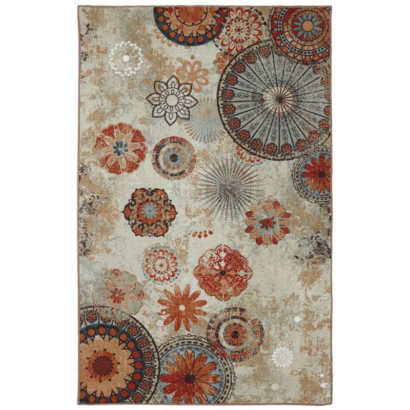 Mohawk Alexa Medallion 5 ft. x 8 ft. Outdoor Printed Patio Area Rug in Brown