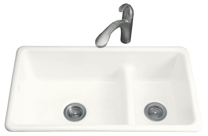 Kohler Iron/Tones Smart Divide Kitchen Sink in White