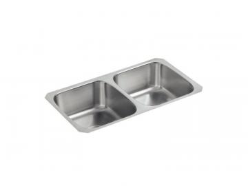 Kohler Undertone Double Equal Undercounter Kitchen Sink With 7-5/8" Deep Basins