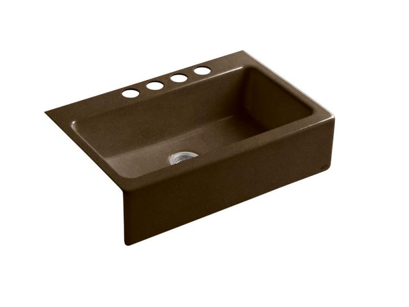 Kohler Dickinson Apron-Front, Undercounter Kitchen Sink With Four-Hole Oversized Centers