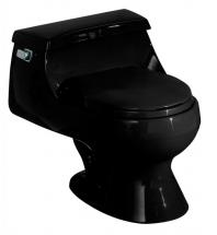 Kohler Rialto 1-piece 1.6 GPF Single Flush Round Bowl Toilet in Black