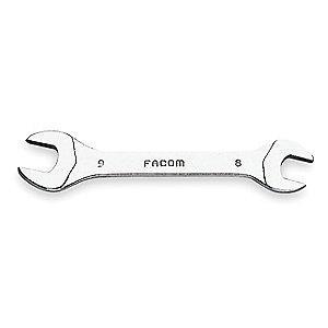 Facom 3/16" x 1/4" Double Open End Wrench, SAE, Satin