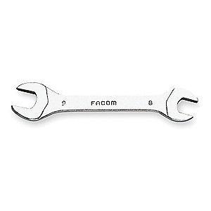 Facom 11/32" x 7/16" Double Open End Wrench, SAE, Satin