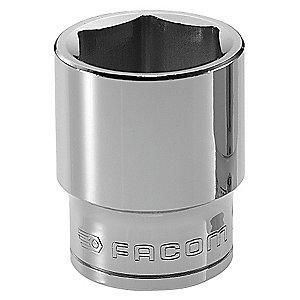 Facom 9mm Alloy Steel Socket with 3/8" Drive Size and Chrome Finish