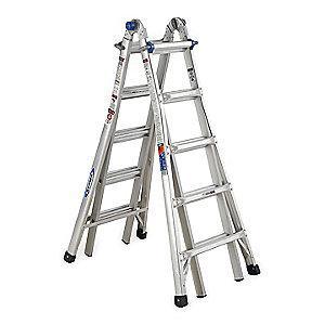 Werner Aluminum Multipurpose Ladder, 19 ft. Extended Ladder Height, 300 lb. Load Capacity