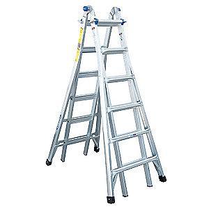 Werner Aluminum Multipurpose Ladder, 23 ft. Extended Ladder Height, 300 lb. Load Capacity