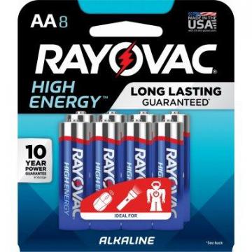 Rayovac Alkaline Batteries, "AA", 8-Pk.