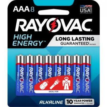Rayovac Alkaline Batteries, "AAA", 8-Pk.