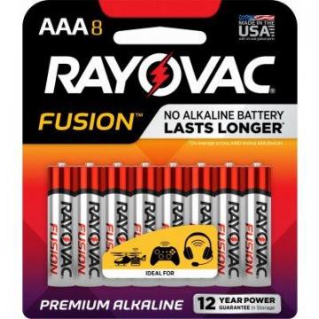 Rayovac Fusion Advanced "AAA" Alkaline Battery, 8-Pk.