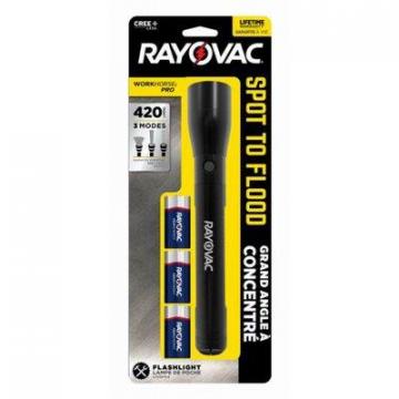 Rayovac Workhorse Pro Spot-To-Flood LED Flashlight, 3C